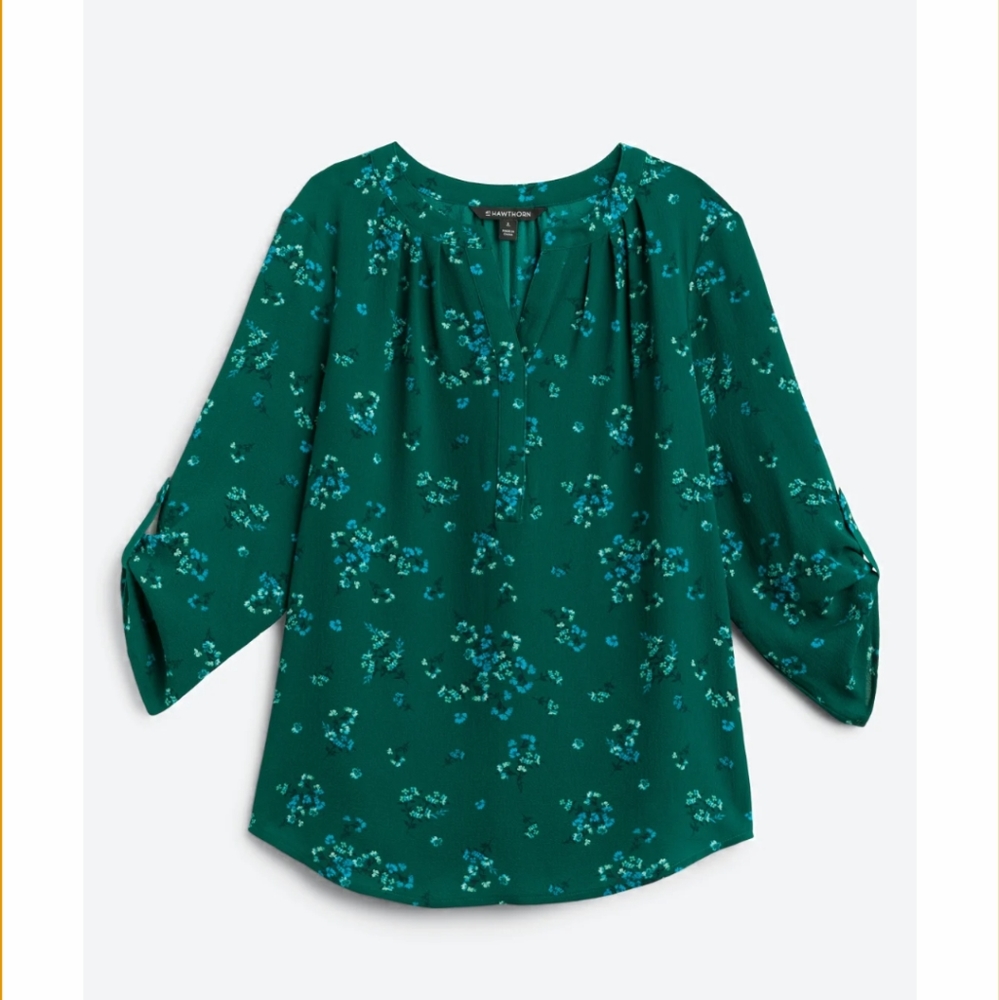 41 Hawthorn Green Floral Blouse
